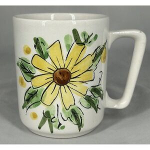 Vintage Stylecraft Ironstone Oven Coffee Mug Yellow Flower Korea Floral Cup